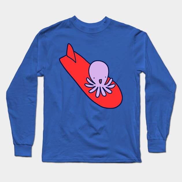Surfing Octopus Long Sleeve T-Shirt by saradaboru